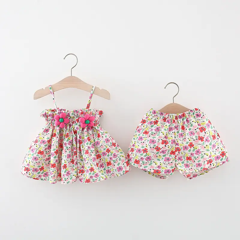 Girls Floral Baby Dress with Flower Belt — feature 1