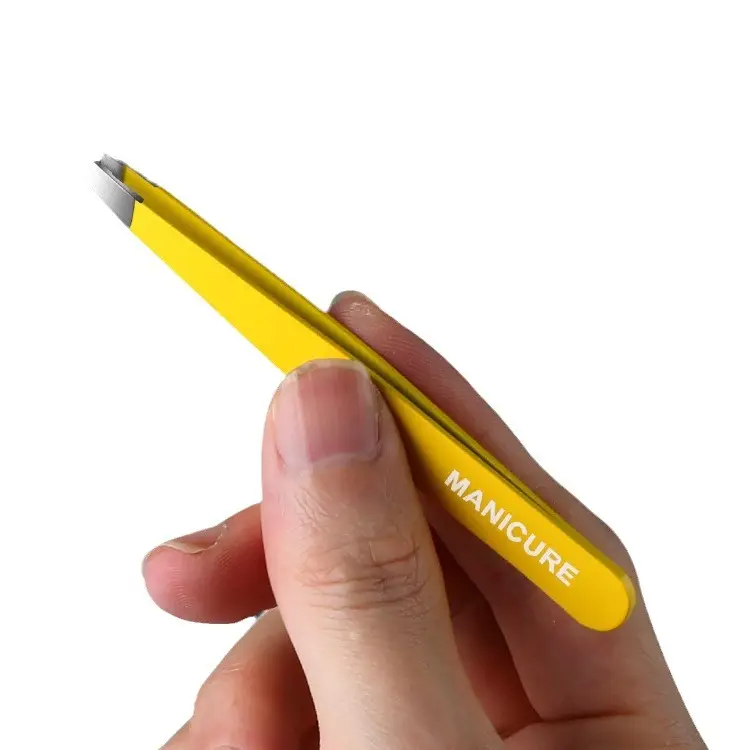 High Precision Eyebrow & Beard Tweezers Stainless Steel Yellow - Image 37