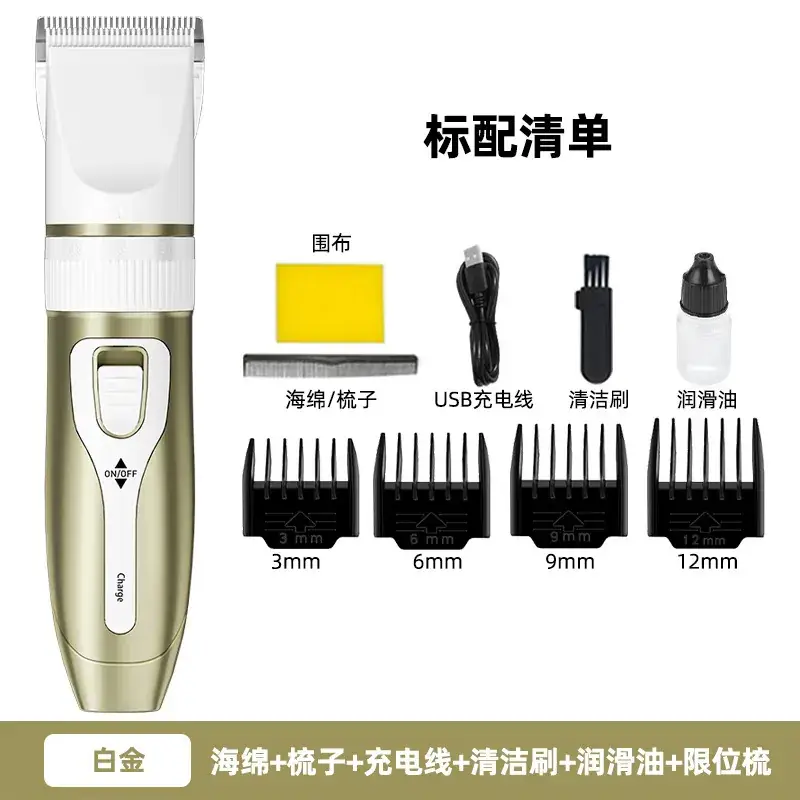 Electric Hair Clipper with Rechargeable Blade Set