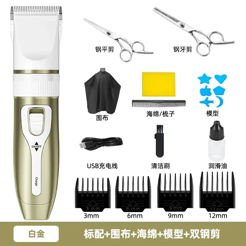Electric Hair Clipper with Rechargeable Blade Set