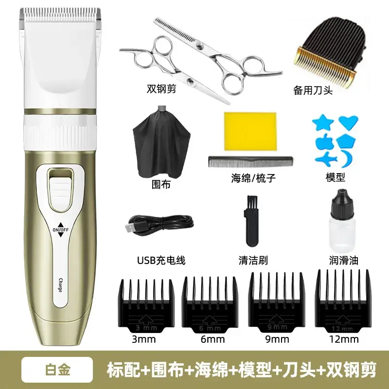 Electric Hair Clipper with Rechargeable Blade Set