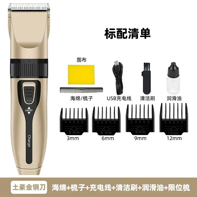 Electric Hair Clipper with Rechargeable Blade Set