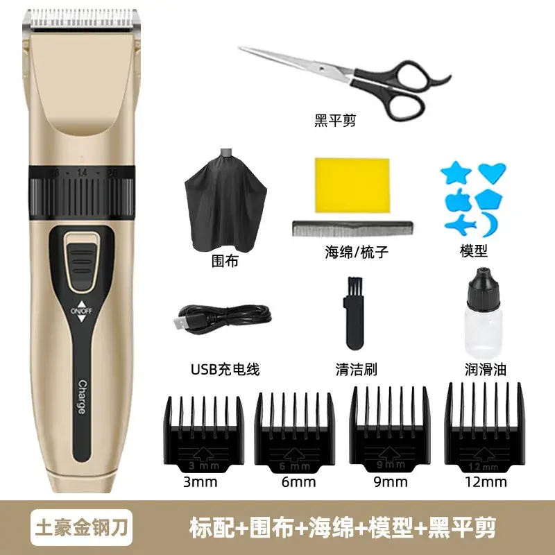 Electric Hair Clipper with Rechargeable Blade Set