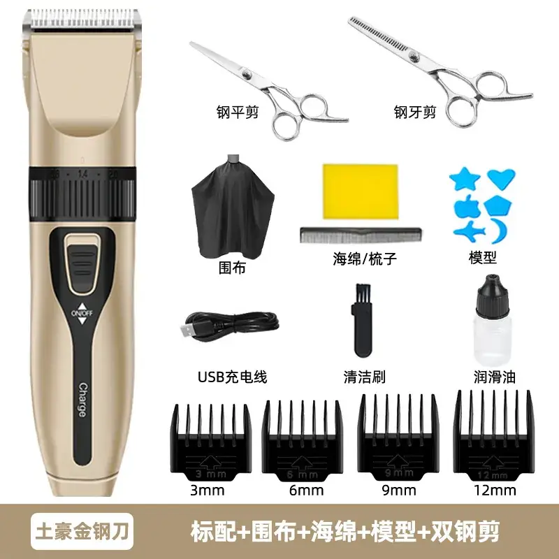 Electric Hair Clipper with Rechargeable Blade Set