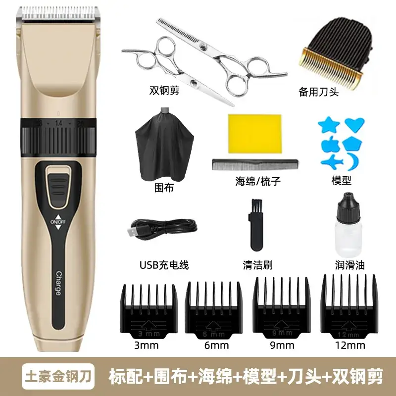 Electric Hair Clipper with Rechargeable Blade Set