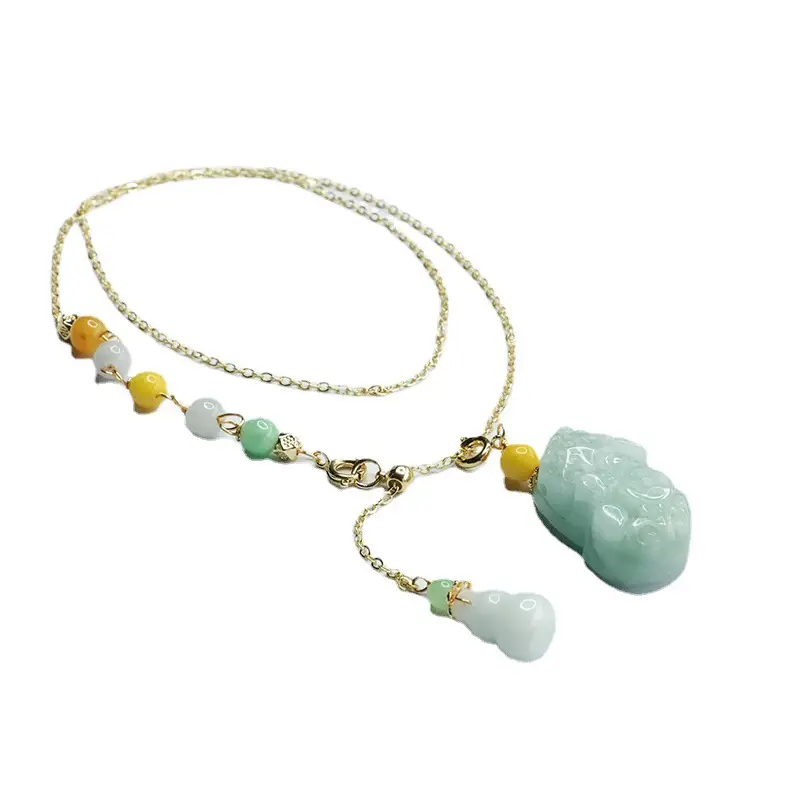 Jade Pixiu Necklace with Colorful Beads - Image 6
