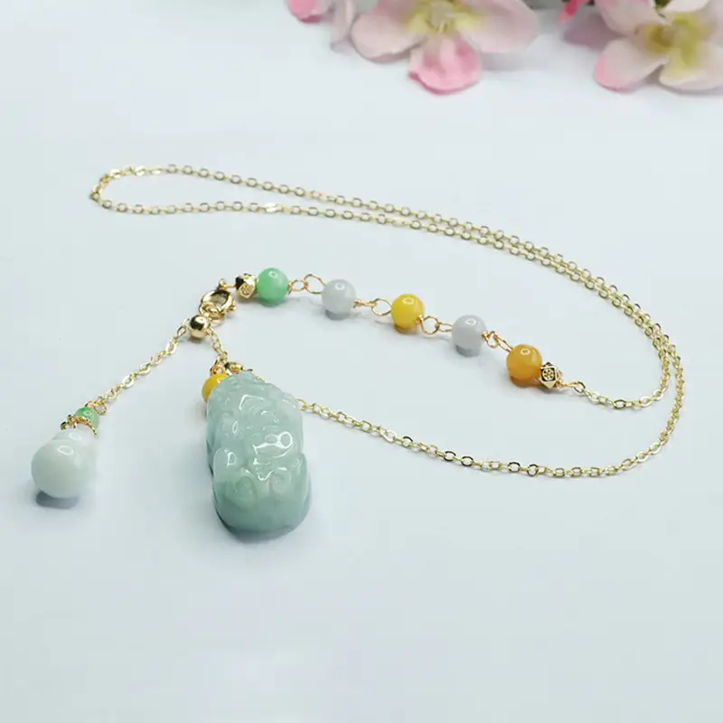 Jade Pixiu Necklace with Colorful Beads — feature 5