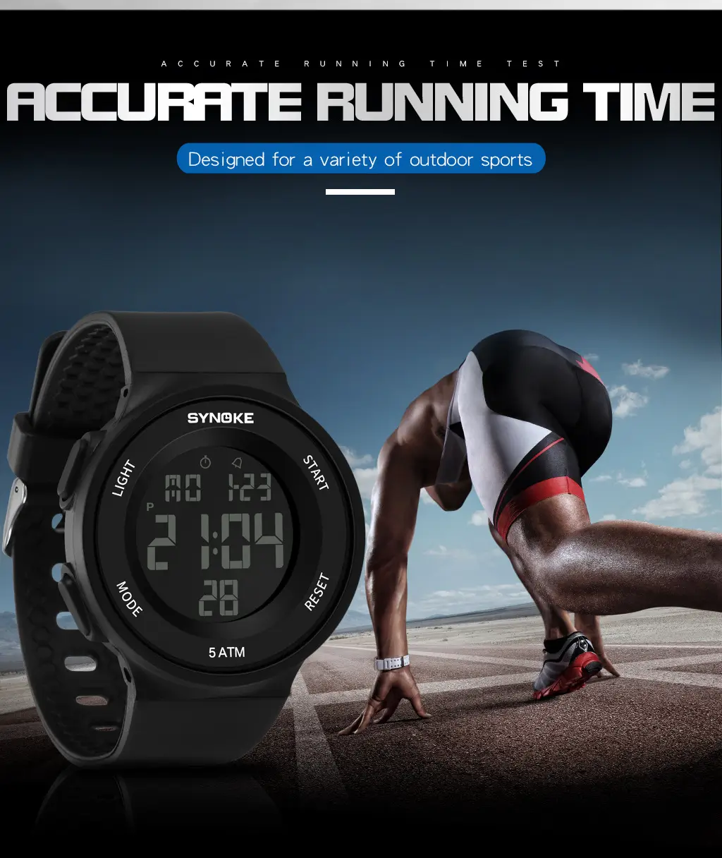 SynoKE Digital Watch with LED Band Black — feature 21