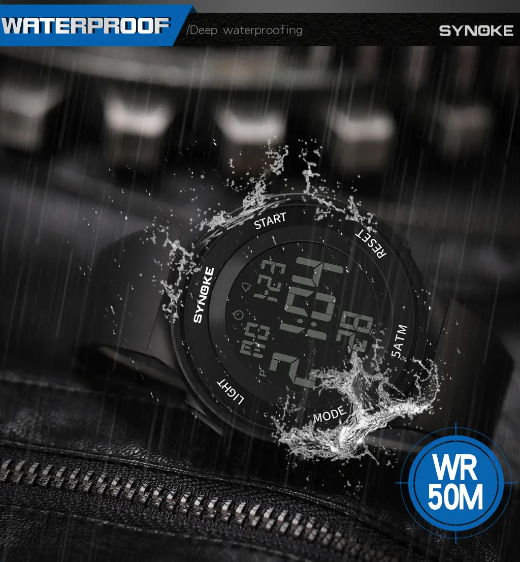 SynoKE Digital Watch with LED Band Black — feature 25