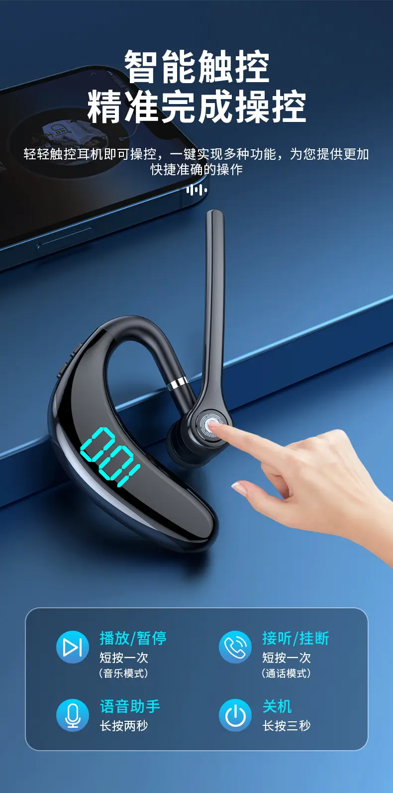 Private Model Bluetooth Earphone 180° Rotate Noise Reduction — feature 10