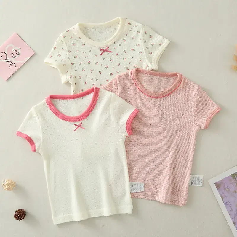 Mesh Cherry Baby T-shirt Summer Thin Children's Half-sleeve - Image 2