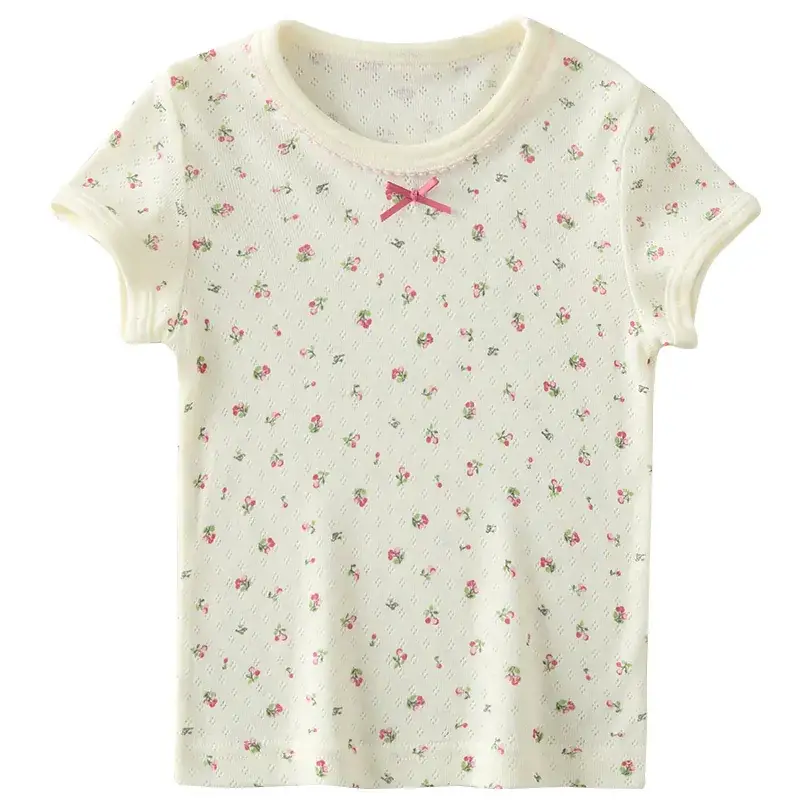 Mesh Cherry Baby T-shirt Summer Thin Children's Half-sleeve - Image 6