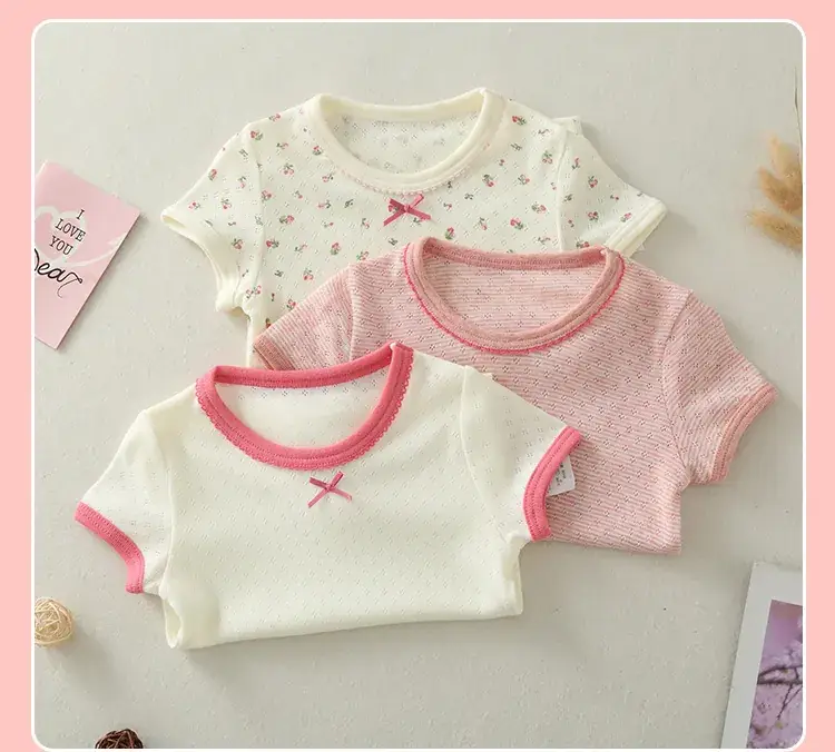 Mesh Cherry Baby T-shirt Summer Thin Children's Half-sleeve — feature 13