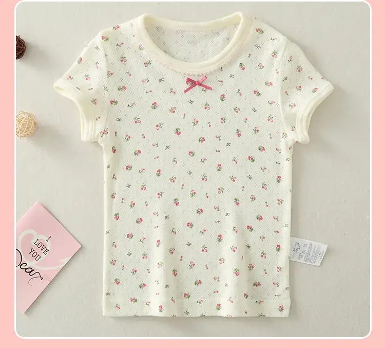 Mesh Cherry Baby T-shirt Summer Thin Children's Half-sleeve — feature 21