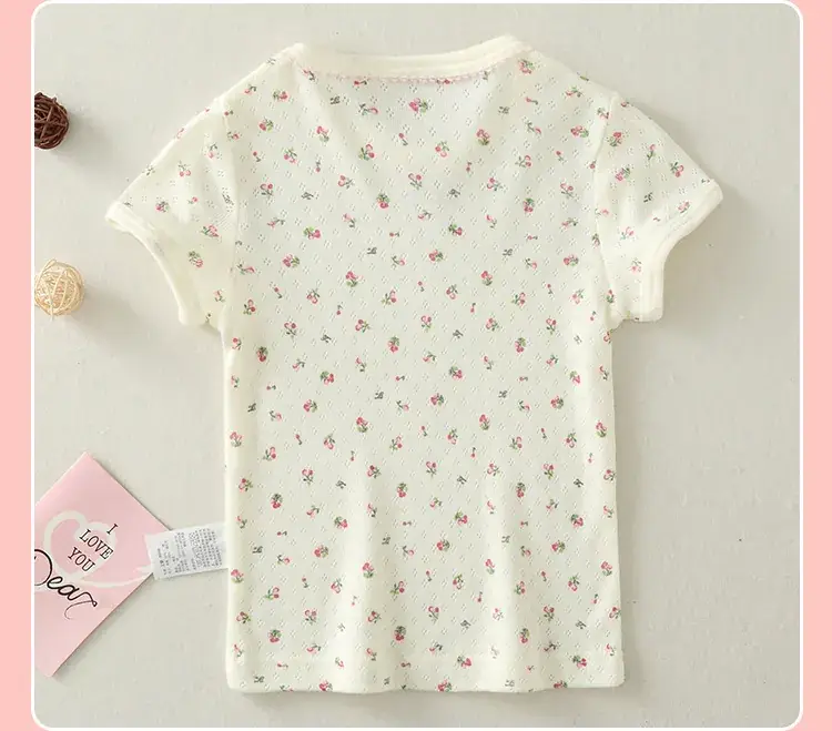 Mesh Cherry Baby T-shirt Summer Thin Children's Half-sleeve — feature 24