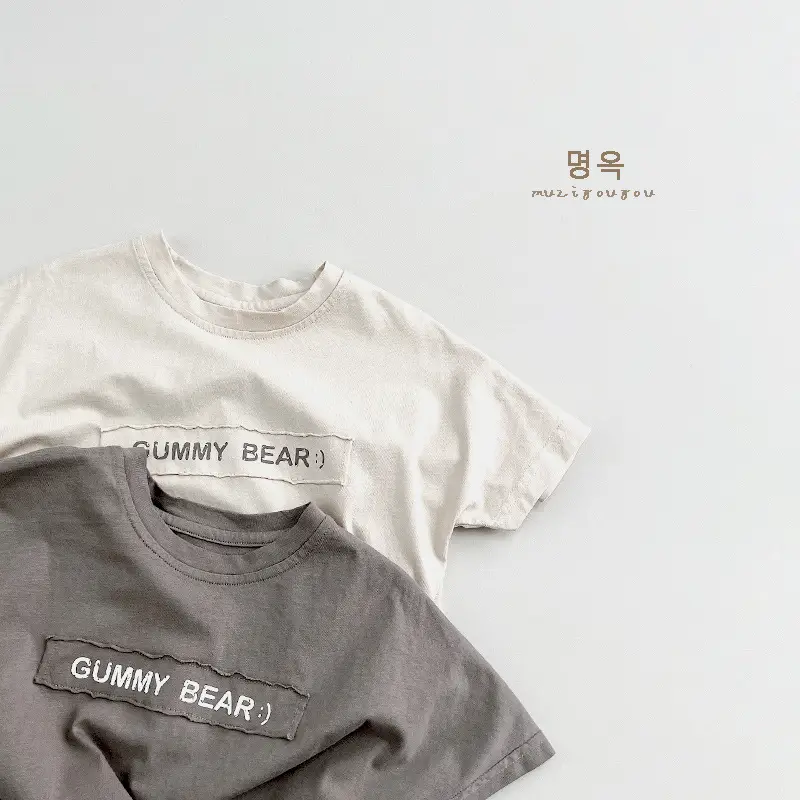 Cute Printed T-Shirt for Boys Girls Gray Loose Fit — feature 18