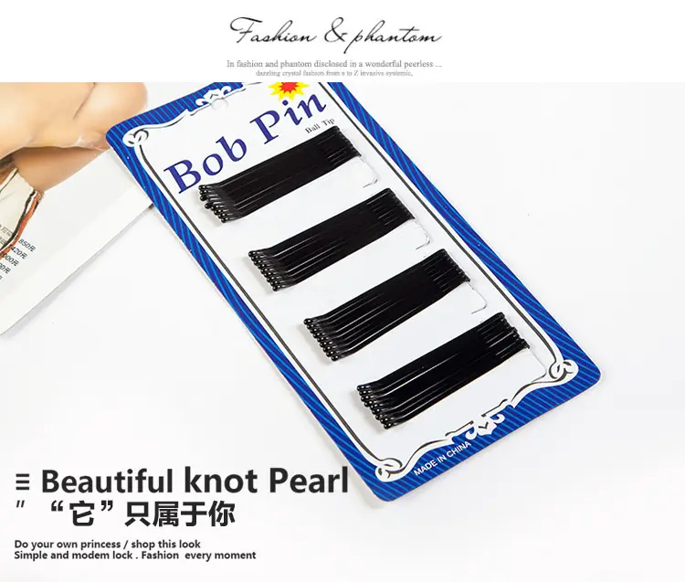 Korean-style Black Hairpin Clip for Waves — feature 3