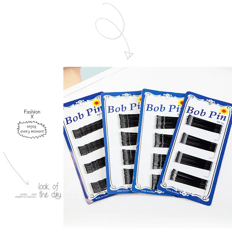 Korean-style Black Hairpin Clip for Waves — feature 7