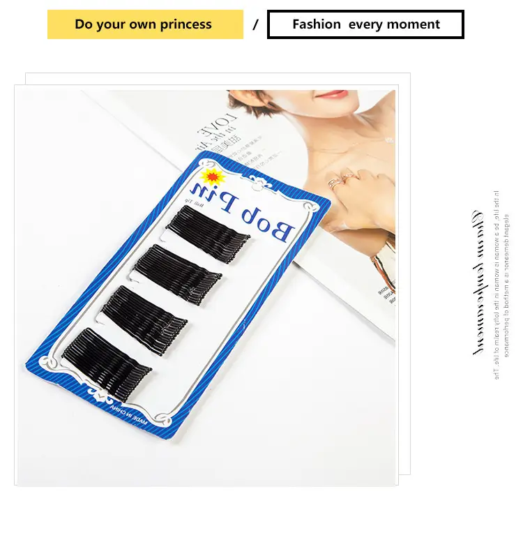 Korean-style Black Hairpin Clip for Waves — feature 8