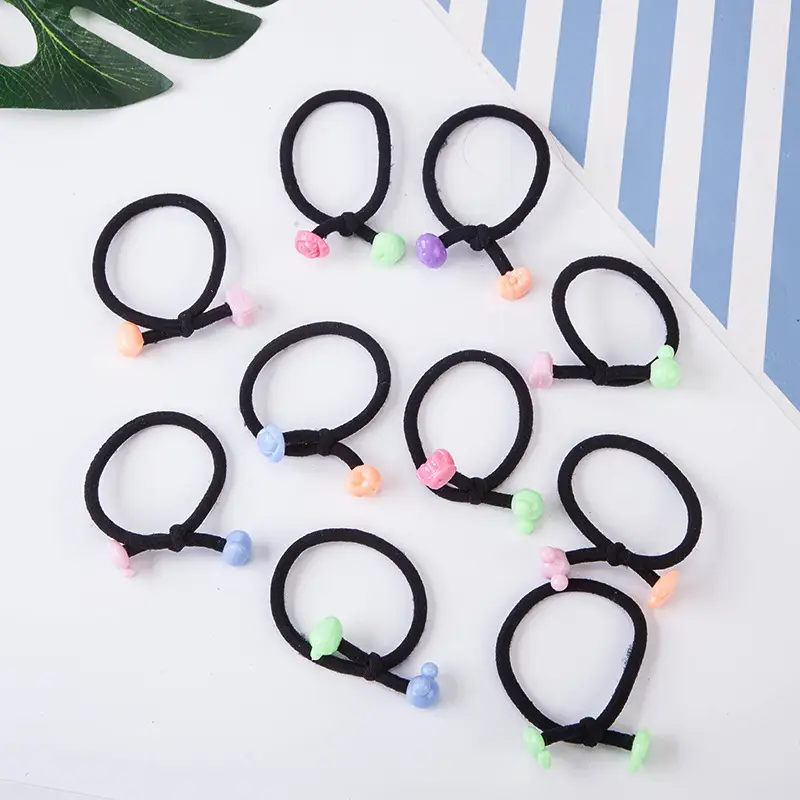 Black Rubber Head Rope for Women's Hair Styling - Image 14