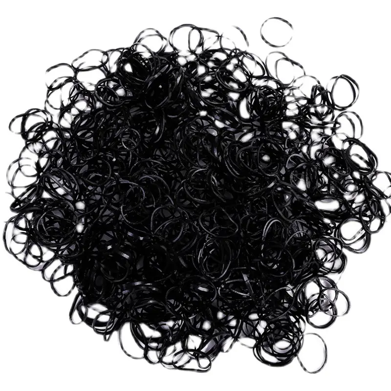 Small Rubber Bands for Women's Hair Ties High Elastic Black - Image 21