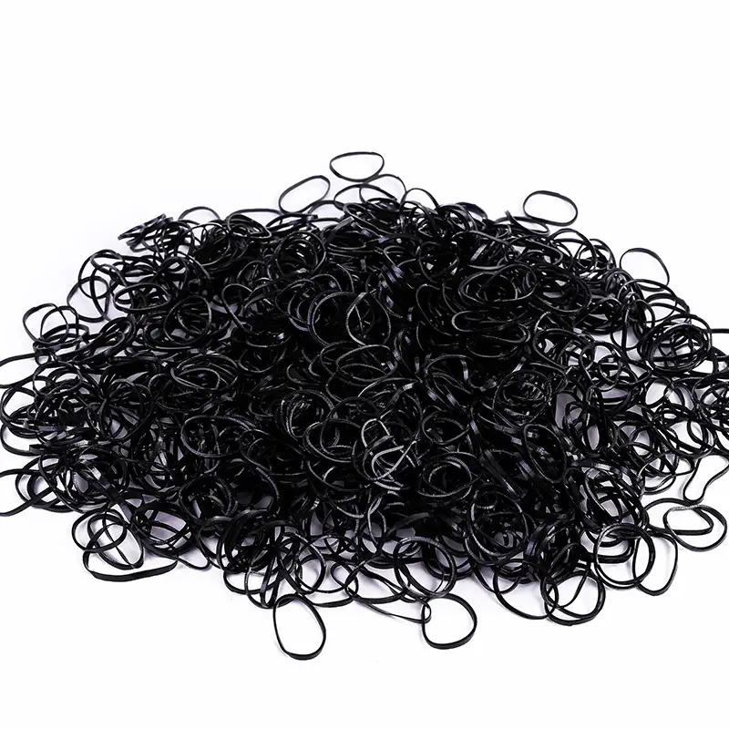 Small Rubber Bands for Women's Hair Ties High Elastic Black - Image 5
