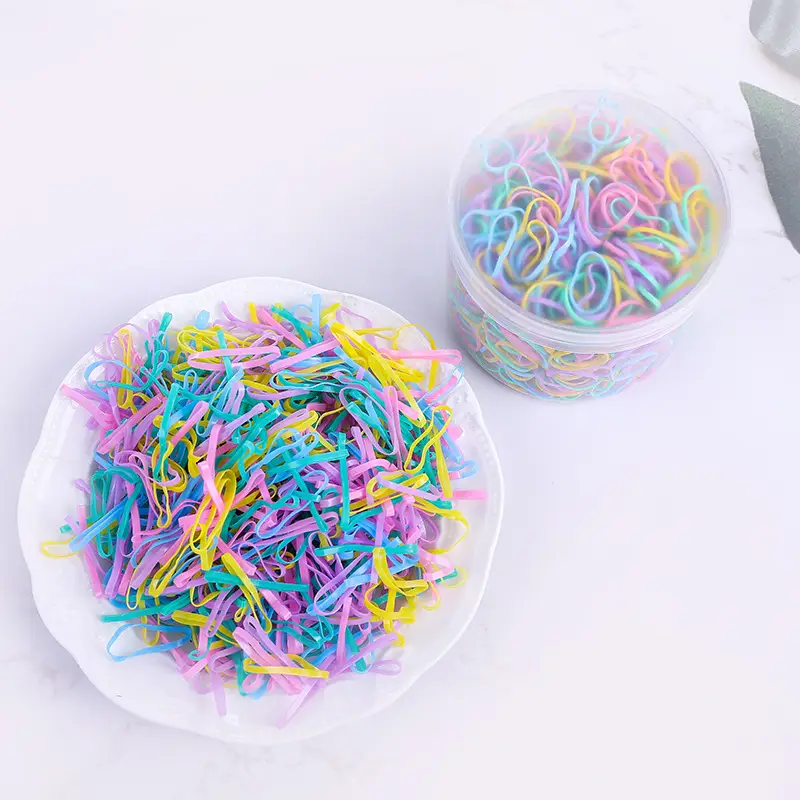 Disposable Baby Hair Ropes Rainbow Rubber Bands