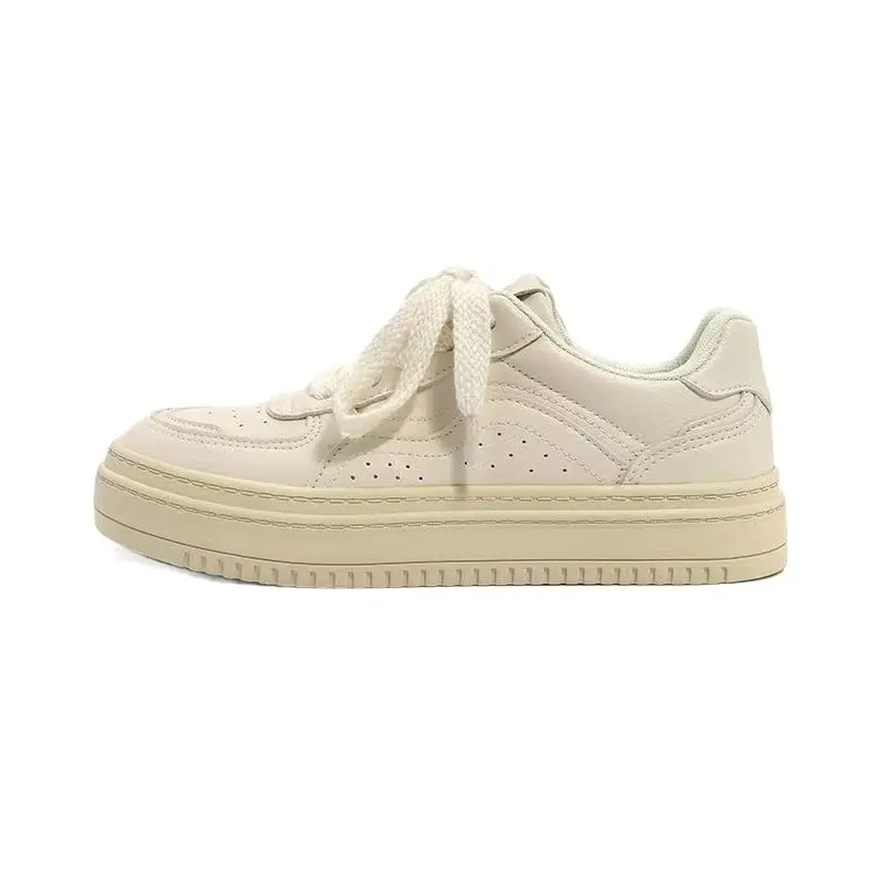 Women's White Black Platform Sneakers 2023 Spring - Image 7