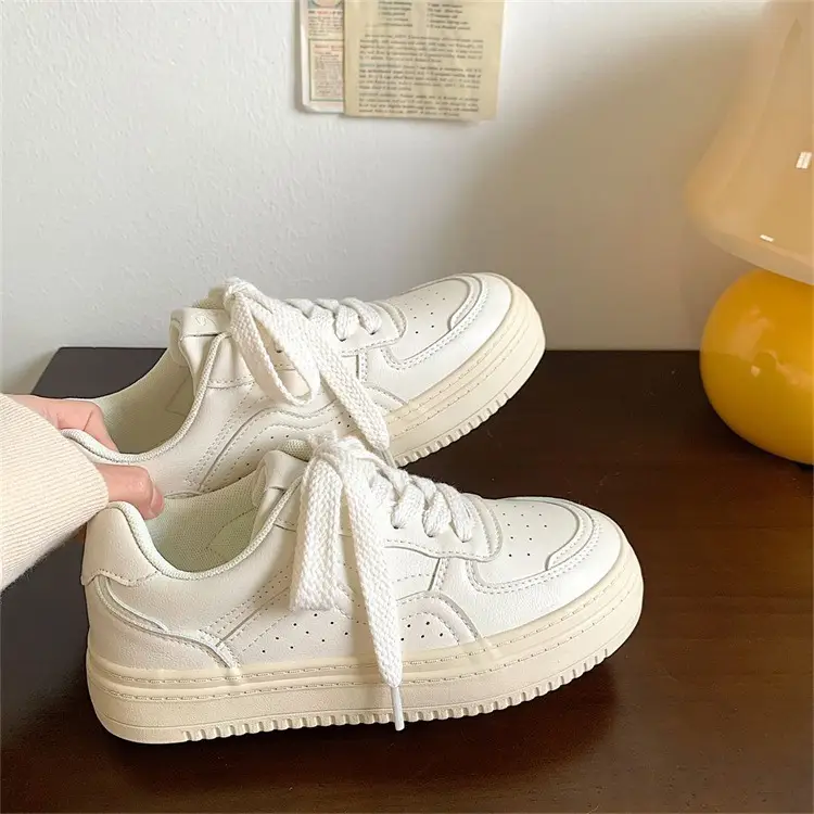 Women's White Black Platform Sneakers 2023 Spring — feature 3