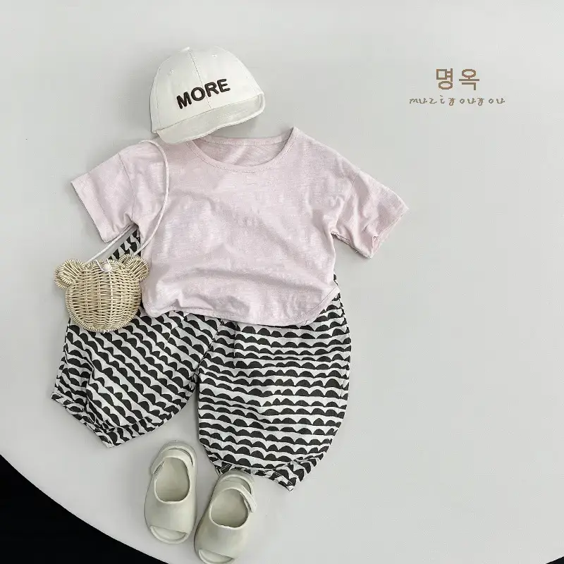 Gray Cotton Short Sleeve T-Shirt for Boys Girls - Image 32