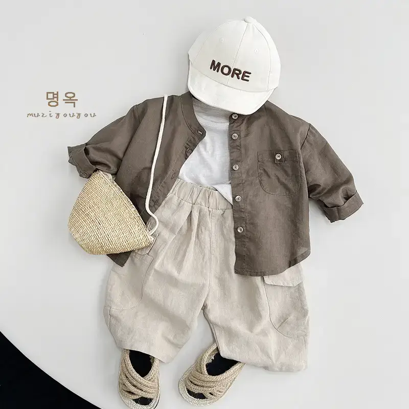 Gray Cotton Short Sleeve T-Shirt for Boys Girls - Image 33