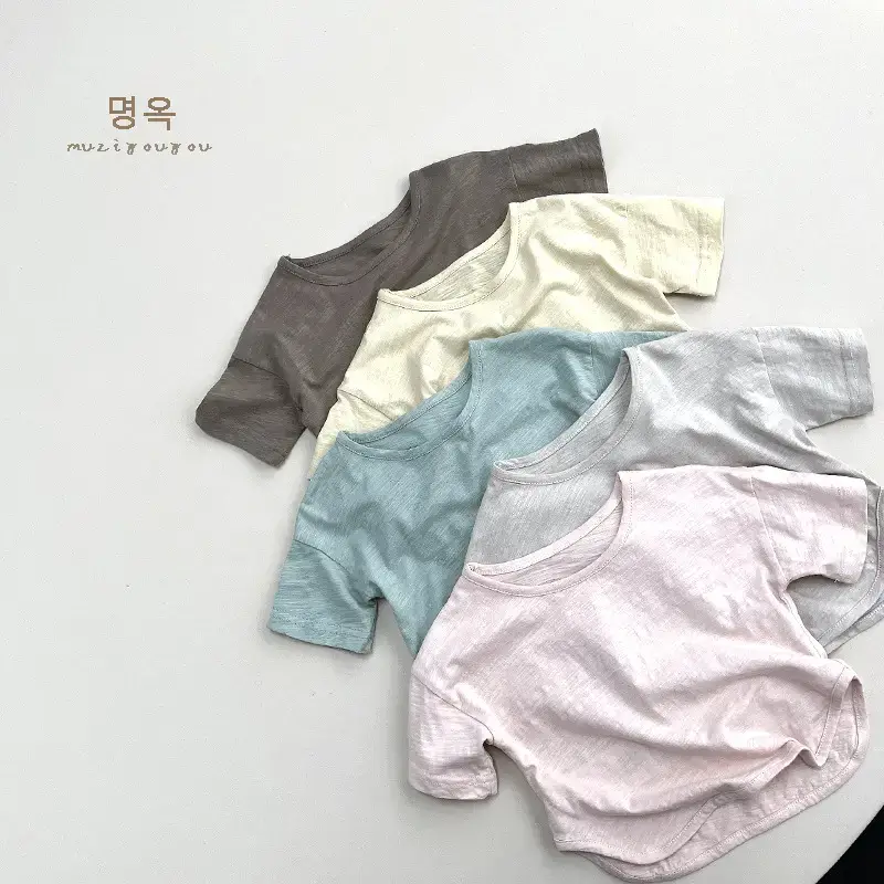 Gray Cotton Short Sleeve T-Shirt for Boys Girls — feature 21