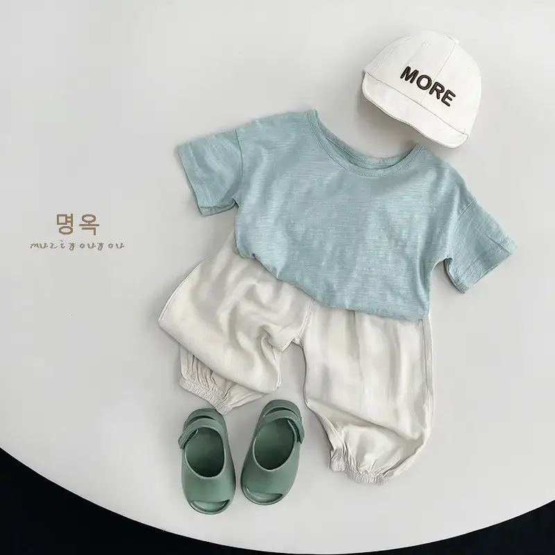 Gray Cotton Short Sleeve T-Shirt for Boys Girls — feature 23