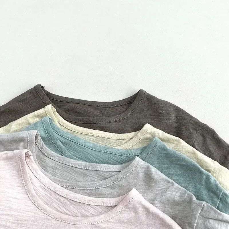Gray Cotton Short Sleeve T-Shirt for Boys Girls — feature 33