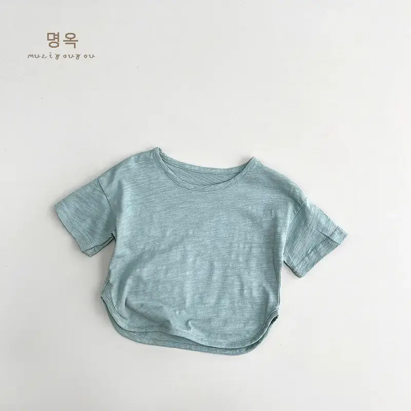 Gray Cotton Short Sleeve T-Shirt for Boys Girls — feature 29