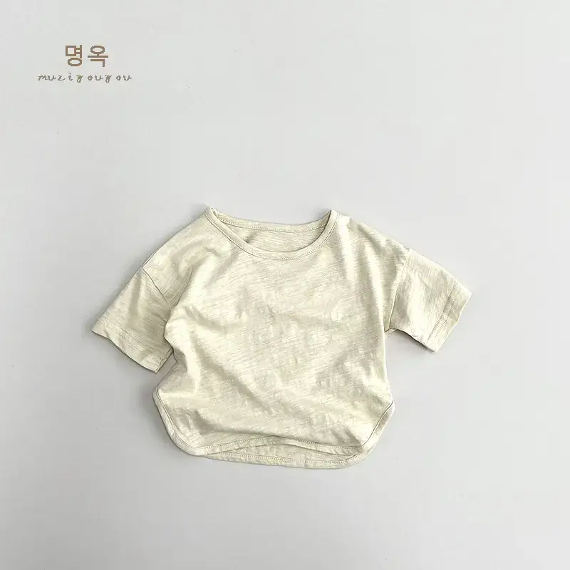 Gray Cotton Short Sleeve T-Shirt for Boys Girls — feature 27