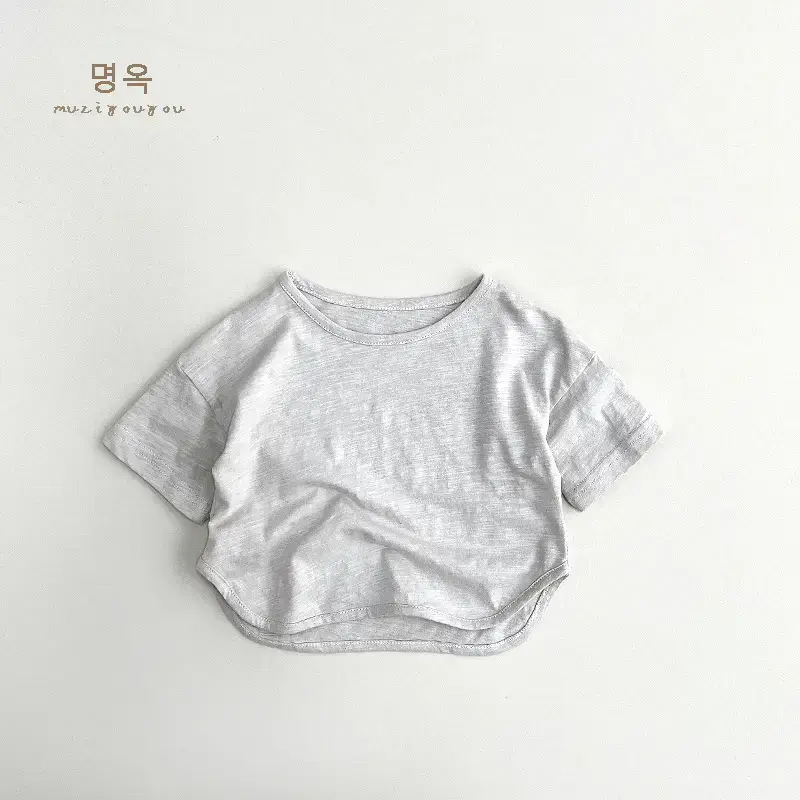 Gray Cotton Short Sleeve T-Shirt for Boys Girls — feature 30
