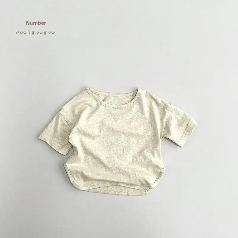 Gray Cotton Short Sleeve T-Shirt for Boys Girls - Image 15
