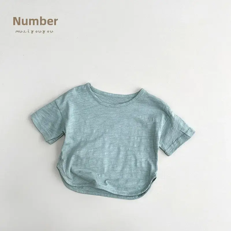 Gray Cotton Short Sleeve T-Shirt for Boys Girls - Image 3