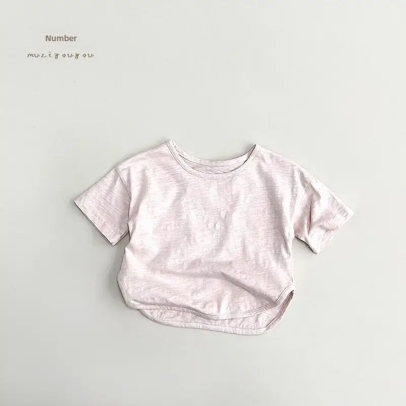 Gray Cotton Short Sleeve T-Shirt for Boys Girls - Image 30