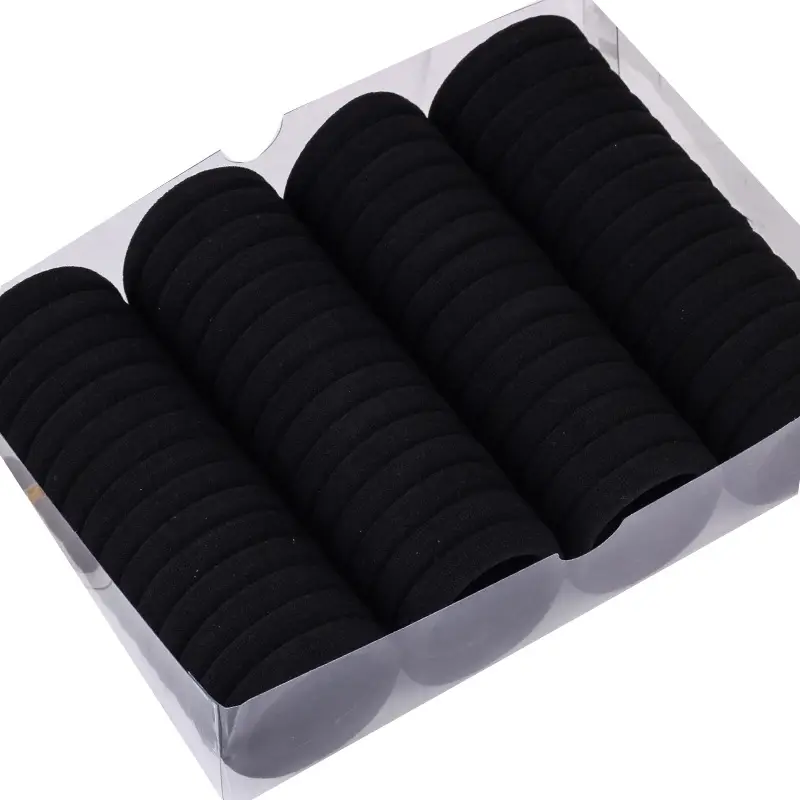 Women's Rubber Hair Rings Black 40cm Adjustable