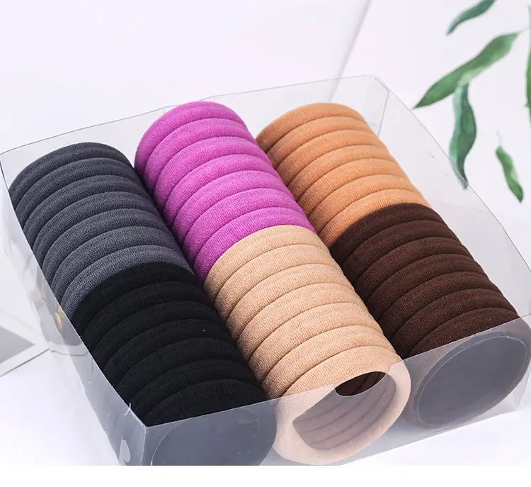 Women's Rubber Hair Rings Black 40cm Adjustable — feature 10