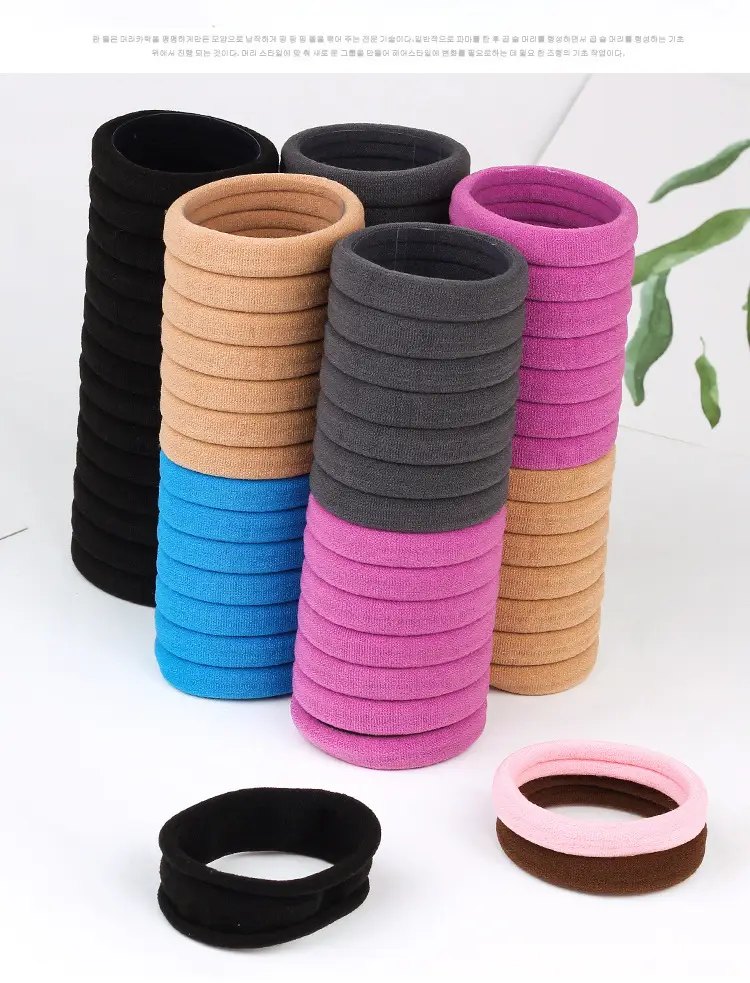 Women's Rubber Hair Rings Black 40cm Adjustable — feature 12