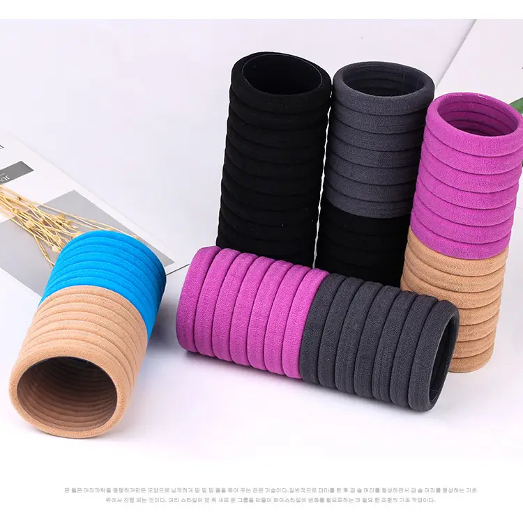 Women's Rubber Hair Rings Black 40cm Adjustable — feature 9