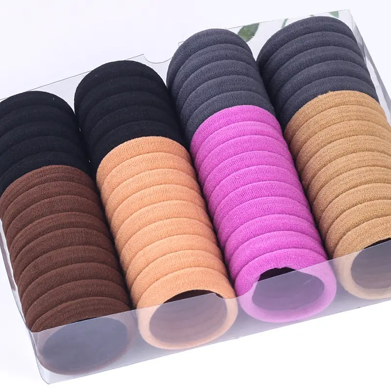 Women's Rubber Hair Rings Black 40cm Adjustable