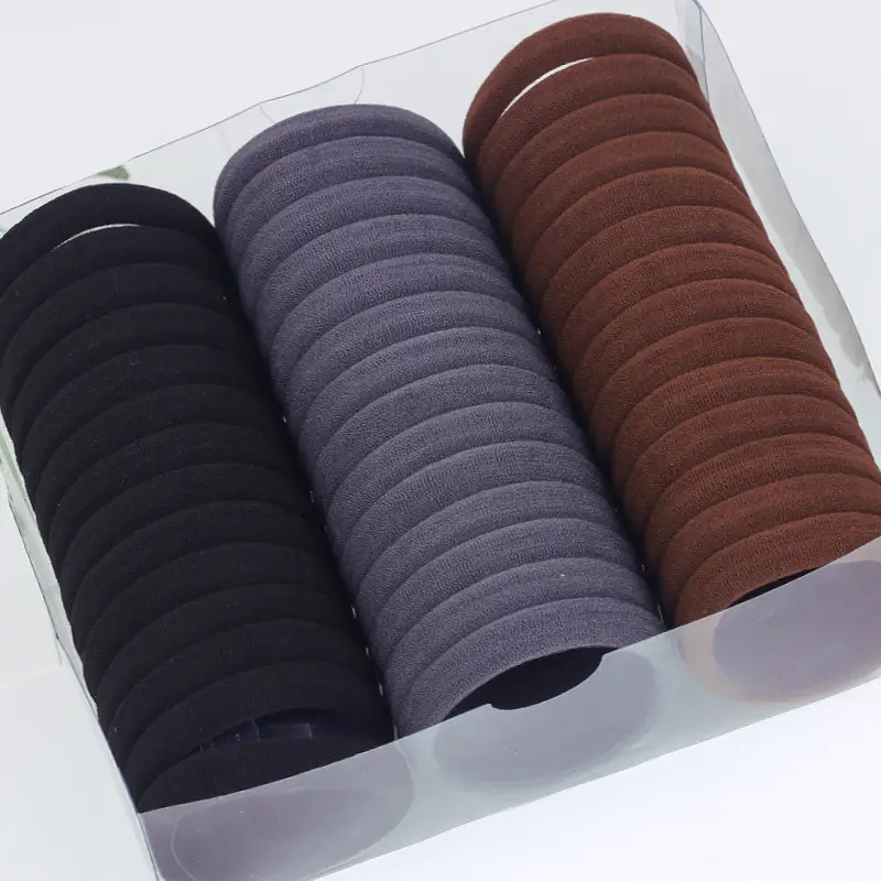 Women's Rubber Hair Rings Black 40cm Adjustable