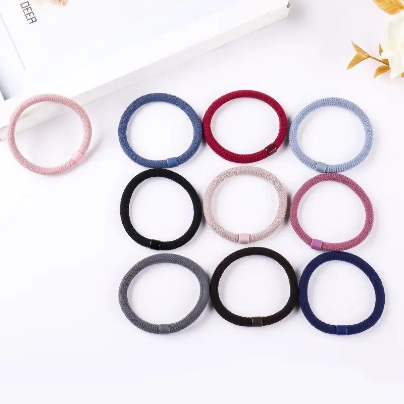 Women's Rubber Hair Rings Black 40cm Adjustable