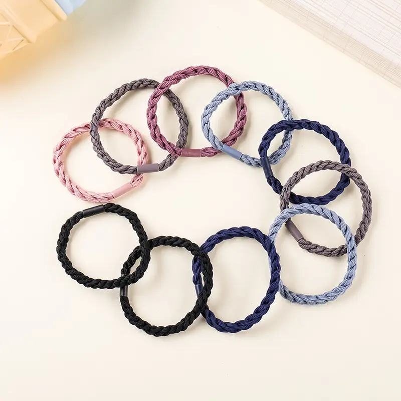 Women's Rubber Hair Rings Black 40cm Adjustable