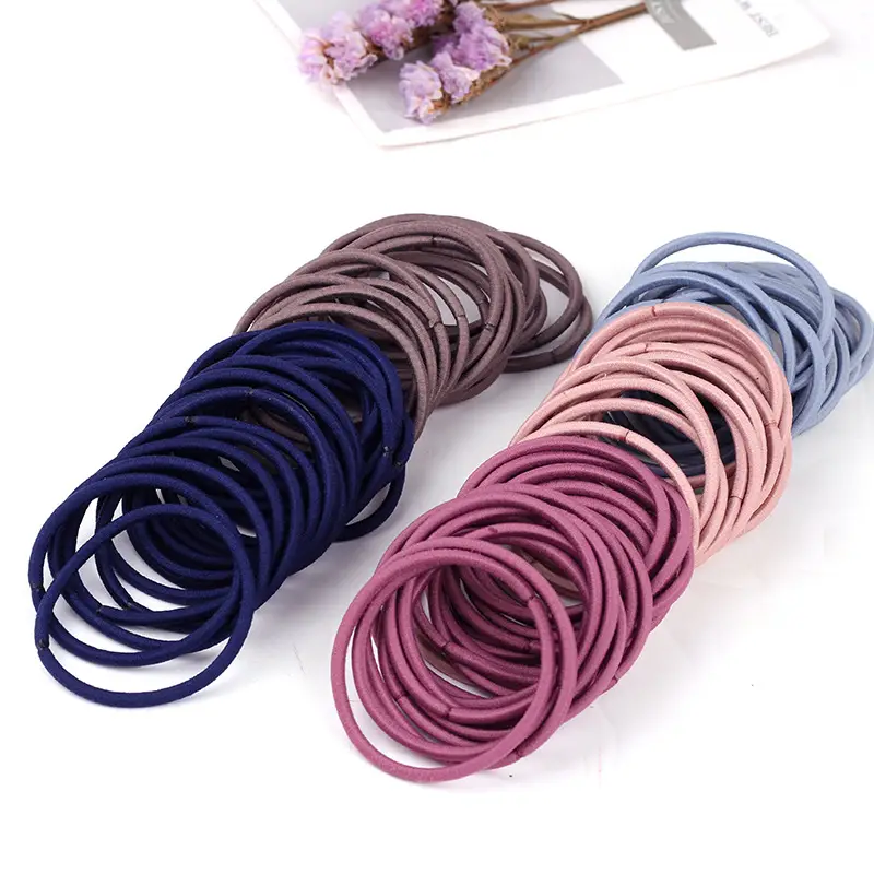 Women's Rubber Hair Rings Black 40cm Adjustable