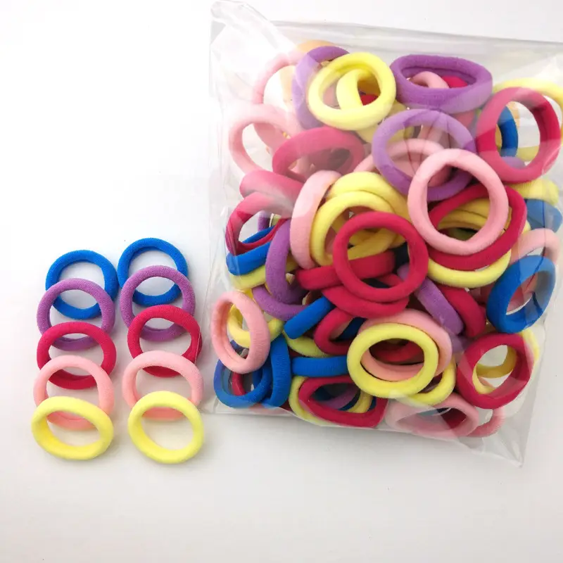 Women's Rubber Hair Rings Black 40cm Adjustable